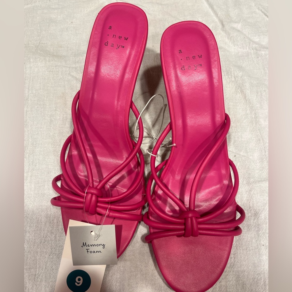 A New Day Pink Heels with Stiletto and Criss-Cross Straps